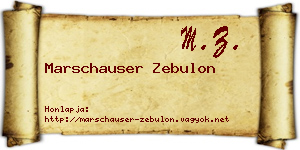 Marschauser Zebulon névjegykártya